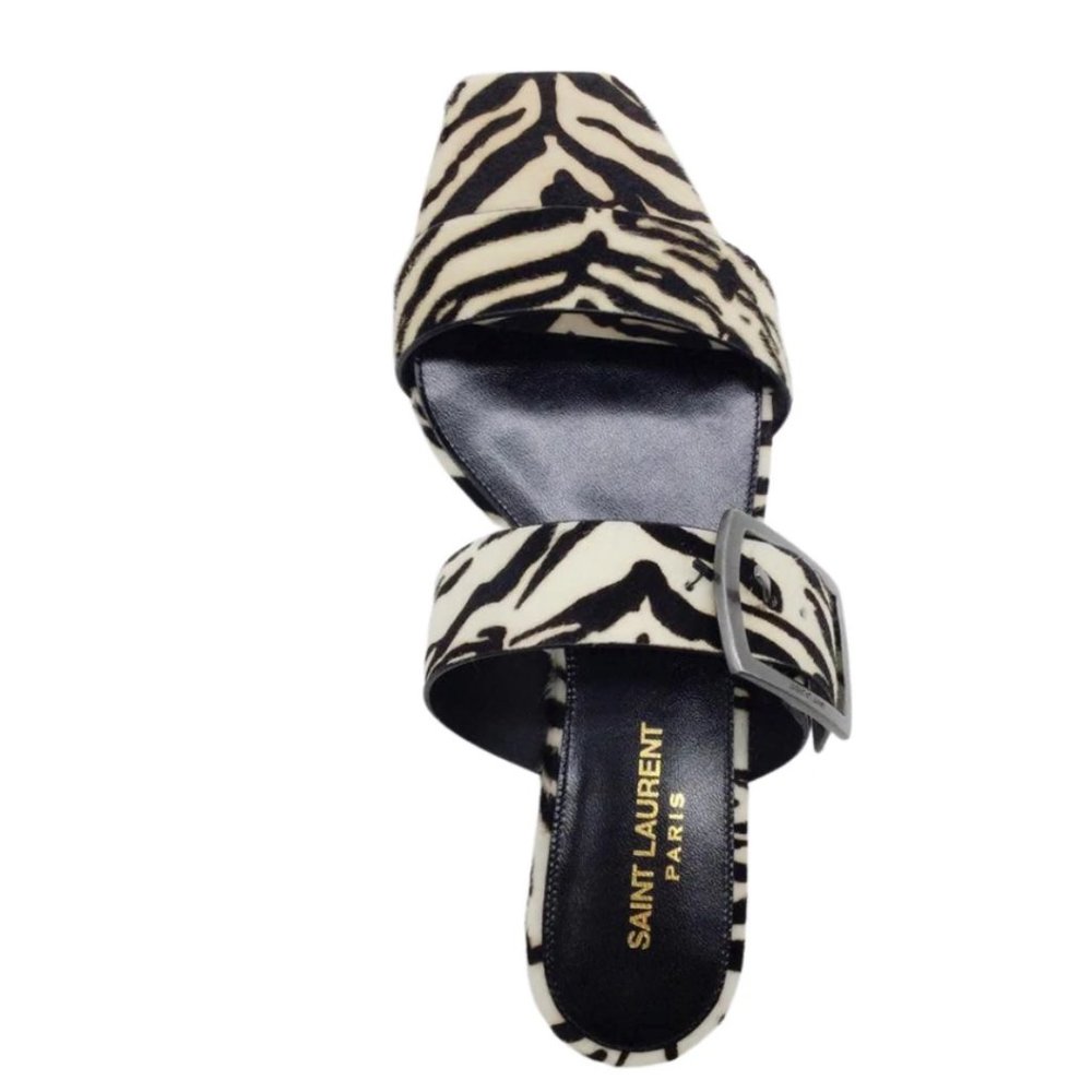 Saint Laurent Hair on Zebra Sandals